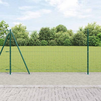 vidaXL - Euro-hek - met - betonnen - voetstuk - 10 - x - 1,2 - m - PVC-Coated - Staal - Mesh