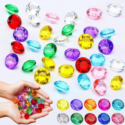 100 stuks 20 mm acryl diamant edelstenen voor acryl knutselwerk, kleurrijke decoratieve stenen voor bruiloften, tafeldecoratie, vazenvulling