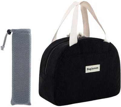 Dailygoods- Lunchtas Geïsoleerd - Herbruikbaar - Lekvrij - Voor Volwassenen - 25 x 13 x 15 cm - Beige met Bloemen - Koeltas