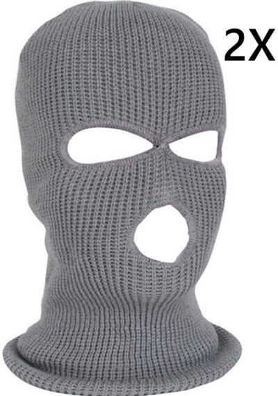 2x Facemask I Sportmuts I Driegats Muts I Skimuts I Bivak I Balaclava I One Size I Grijs