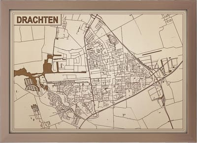 Decoratief Beeld - Houten Van Drachten - Hout - Bekroned - Bruin - 21 X 30 Cm