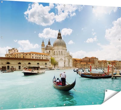 Gards Tuinposter Basiliek San Marco in Veneti� op het Water - 160x120 cm - Tuindoek - Tuindecoratie - Wanddecoratie buiten - Tuinschilderij
