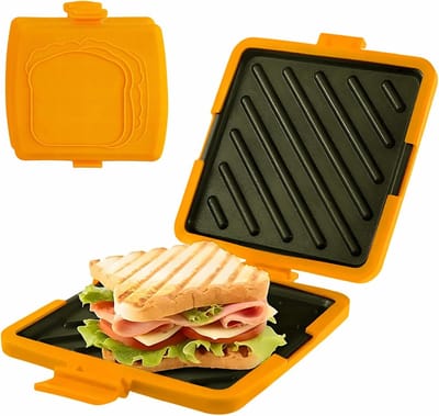 Sandwich Maker Pers - Brood Pan - Snelle Maaltijden - Magnetron Geschikt - 17 cm Breed - Oranje