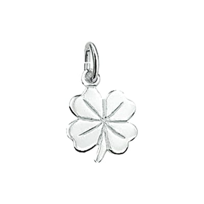 Hanger Klavertje Zilver Wit