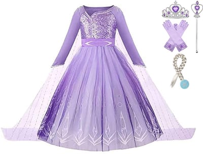 Frozen verkleedkleding - Het Betere Merk prinsessenjurk meisje - Elsa jurk - met accessoires - prinsessen accessoireset - maat 92/98