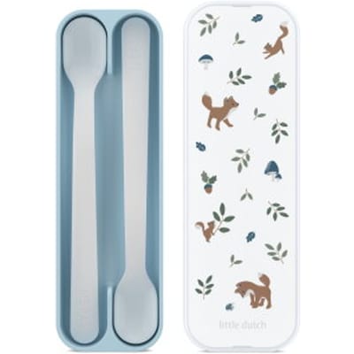 Mepal Mio Babylepel Little Dutch - Set van 2 - Lange steel - Kinderservies - Forest Friends