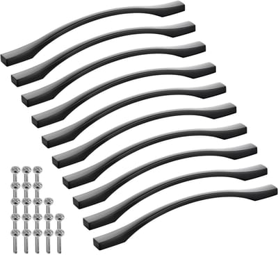SOTECH 10 stuks aluminium meubelgrepen BLACKLINE XV BA 192 mm mat zwart (lengte 228 mm, breedte 13,5 mm, hoogte 26 mm) vitrinekastgrepen