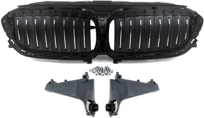Voorbumper Grille Deluxe - Voor BMW 5 Serie G30/G31 (2017-2020) - Actieve Luchtluik - BLK + Chroom - Auto accessoires