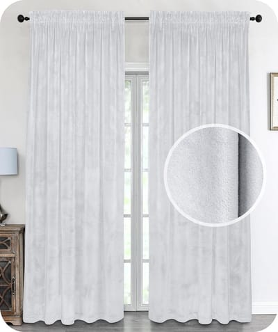 Unyqoos ® Stijlvol Fluwelen Verduisteringsgordijn met Plooiband voor Optimale Privacy en Sfeer, 140 x 245 cm, Wit