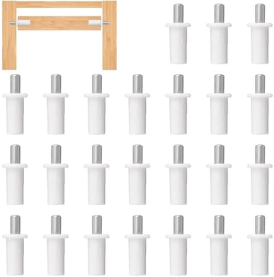 Reparatiesets Deuren - Ondersteuning Pinnen - Kasten Repareren - Veerbelast Ontwerp - 24 Stuks - Wit