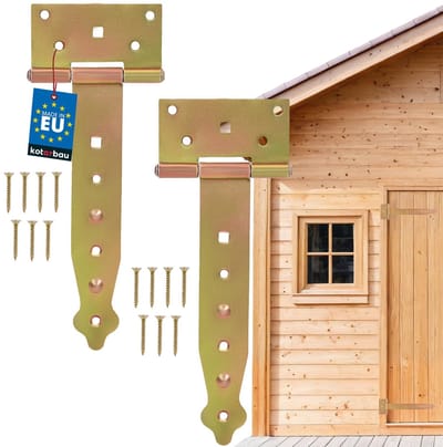 KOTARBAU® 2 stuks Schuurdeur Scharnieren, Verzinkt Staal, 200 mm, Goud, T-Scharnier, Poortscharnieren, Deurscharnieren, Poortbanden, Poortbeslag