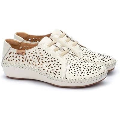 Pikolinos 655-4783 - Volwassenen Dames veterschoenen - Kleur: Wit/beige - Maat: 41
