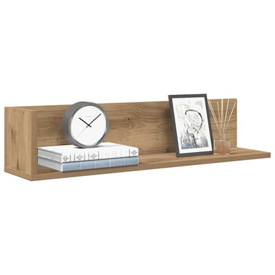 {{Combinatieset}}: Wandplanken 2 stuks Ambachtelijk Eikenhout 75 x 16,5 x 16,5 cm bewerkt hout