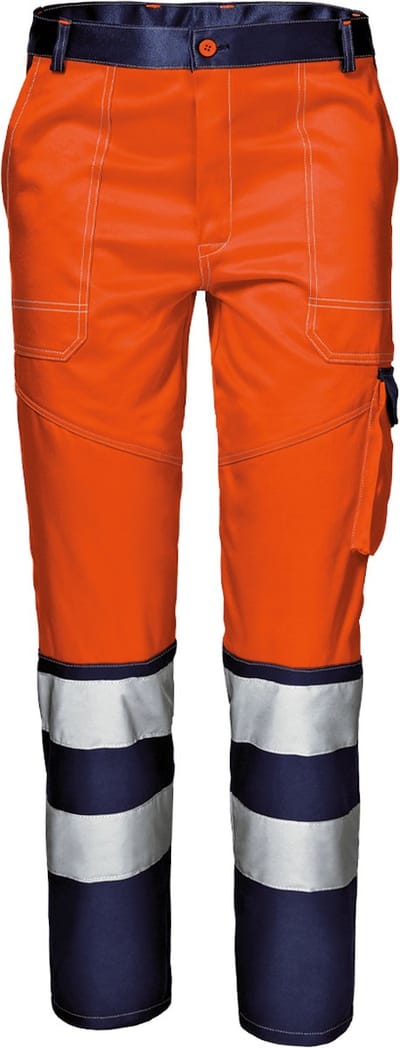 SIR SAFETY VELVET Hi Vis Reflecterend Werkbroek HEREN Veiligheidsbroek Oranje Blauw - ISO 20471 Klasse 2
