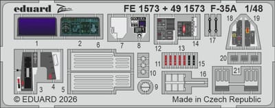 Eduard Modelbouwdecoratie - FE1573 Stalen Veiligheidsgordels voor F-35A - Photo-etch