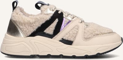 Wysh Carocel Lage sneakers - Leren Sneaker - Meisjes - Beige - Maat 33