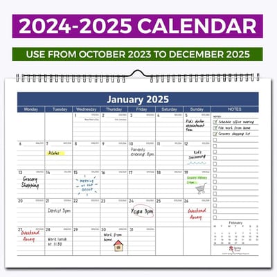 Wand- en Bureaukalender 2020 & 2021 - 2 Jaar Planner voor Kantoor en Thuis