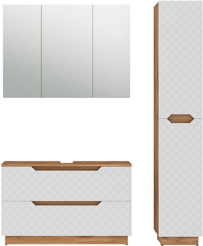 Vicco Badkamermeubelset Lotta, Wit, 3-delig
