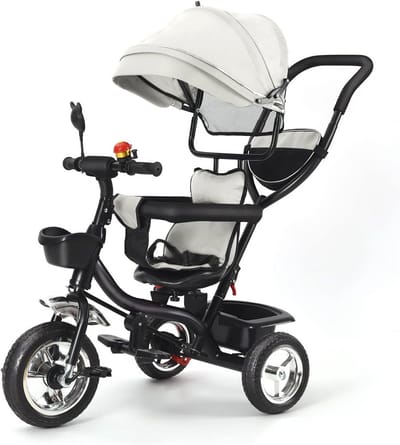 Schaalbare 4-in-1 Driewieler met Omkeerbaar Zitje voor Kinderen van 9 tot 60 Maanden