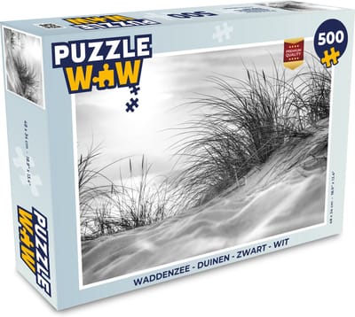 Puzzel Waddenzee - Duinen - Zwart - Wit - Legpuzzel - Puzzel 500 stukjes