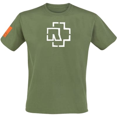 Rammstein T-shirt - Logo - S tot 3XL - voor Mannen - olijf