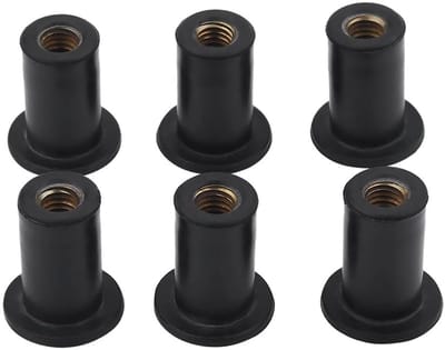 Dailygoods - Rubberen moeren - M5 rubberen moeren - Duurzaam en vervormingsbestendig - 6 stuks - Voorruitschroeven - Handig voor diverse toepassingen...
