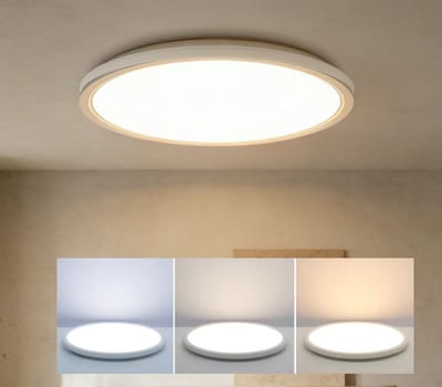 Epochglo LED Plafondlamp met Bewegingssensor - 18W, 1800LM, 3 Kleurtemperaturen (3000/4500/6000K) - Microgolfsensor (Radar), 3 Lichtmodi, Instelbare Timer (30s/120s/180s) - IP44 Waterdicht, Ø22cm - Plafonniere met sensor voor Hal, Badkamer, Garage