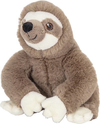 Nature Planet pluche luiaard knuffeldier - 16 cm - bruin - Luiaard knuffels - kleine cadeautjes