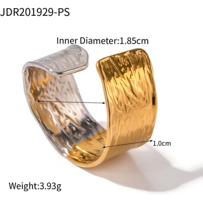 Youthway Gouden Kleur Roestvrij Staal Glanzend Drie Lijnen Oorbellen Ring Ketting Set Mode Persoonlijkheid Feest Sieraden Sets beige