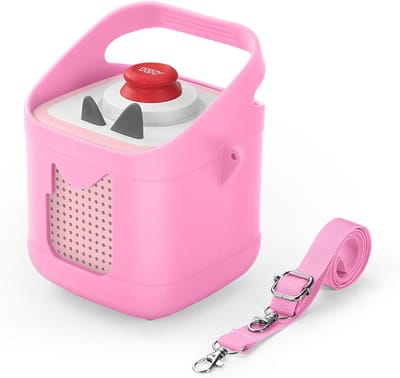 Beschermhoes Audio Speler - Hoes met Riem - Veilig Transport - Antislip Siliconen - 5.5x5.5x7.48 IN - Roze