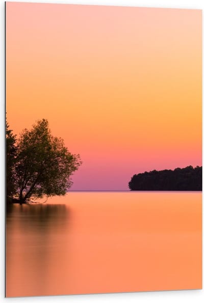 Dibond - Oranje/Roze Lucht - 80x120cm Foto op Aluminium (Met Ophangsysteem)