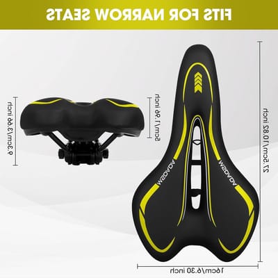 Dailygoods - Comfortabel Fietszadel - Gel Fietszadel - Waterdicht en Slijtvast - Geel - Geschikt voor BMX, Racefiets, Mountainbike en Stadsfiets