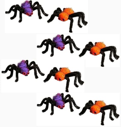 8-pack haarspeldjes voor dames-haarspeldjes in spinnenmotief-Halloween-accessoires-stijl spinnenlint-Halloween-gotische haaraccessoires-geschikt voor dik of dun haar-decoratie-accessoires voor feestjes - cadeaus voor kinderen - oranje en paars