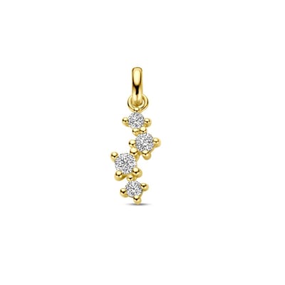 YO&NO - Hanger - Goud - zirkonia - 16/7mm - Sieraden Vrouw - 585 Goud