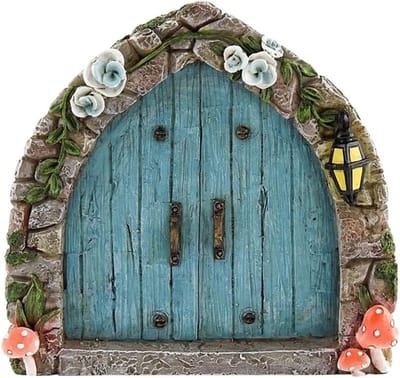 Betoverende Deur en Raam voor Bomen - Glow in the Dark Tuinbeeldje en Decoratie voor Kinderkamers, Buiten en Minituinen - Magische Sprookjesachtige Tuinaccessoires