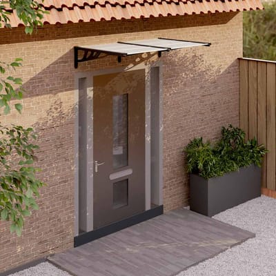vidaXL - Deurluifel - 152,5x90 - cm - polycarbonaat - zwart - en - transparant