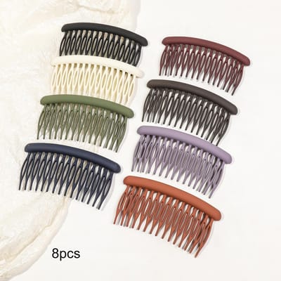 8 Pièces Peignes Latéraux Courbés Peignes à Cheveux pour Femmes Cheveux Fins, Pinces à Cheveux à Forte Tenue pour Chignon, Accessoires de Coiffure pour Coiffure Up-Do gray