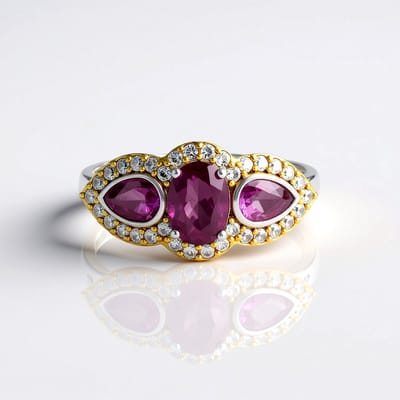 Cavill - Zilveren Damesring - 925 Sterling Zilver - Roze Fluoriet Ovaal & Druppel 2,07ct - 34 Pavé Zirkonen 0,675ct - Elegante Sieraden