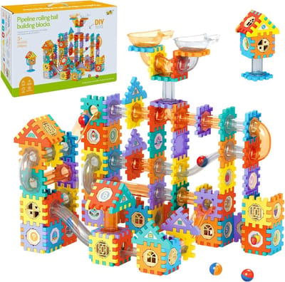 Knikkerbaan Speelgoed - Bouwset Knikkers - Educatief Spelen - 246 Delen - 30x10x43 cm - Multicolor