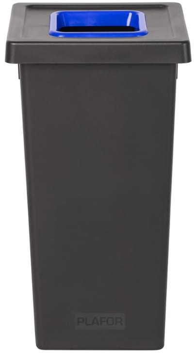 Plafor Fit Bin, Prullenbak voor afvalscheiding - 75L – Zwart/Blauw- met 5 gratis stickers – recycle – afvalbak - vuilnisbak – afvalemmer – afvalscheiding – vuilnisemmer – sorteerafvalemmer – recycling – hygiënisch - kantoor - keuken