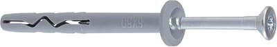 Montagedowels met kraag - Nagelpluggen pluggen - Snel bevestigen - Voorgemonteerd met schroef - 6x40 mm