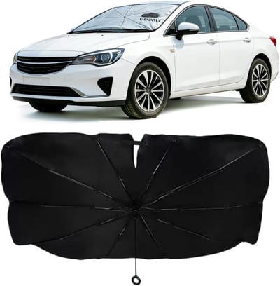 Zonnescherm Auto - Auto voorruit zonnescherm - Opvouwbare autoparasol - Houdt het interieur koel - Anti uv en warmteblok - Inclusief een speciale hoes - Voor De Meeste Voertuigmodellen - 140 x 80 CM