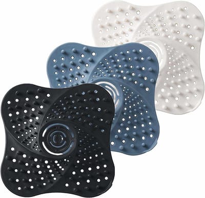 Douche-haaropvanger afvoerdeksel - 3-pack siliconen zeef en stop met zuignappen - voor badkuip, wastafel, wasruimte en keukenafvoeren