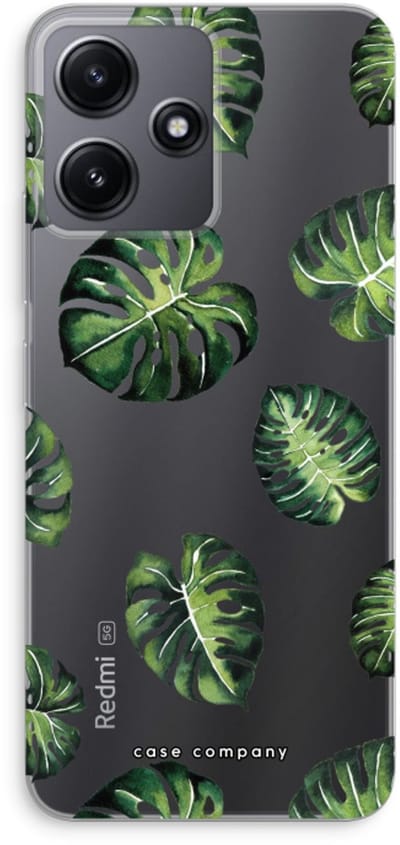 Case Company® - Hoesje geschikt voor Xiaomi Redmi 12 hoesje - Tropische bladeren - Soft Cover Telefoonhoesje - Bescherming aan alle Kanten en Schermrand
