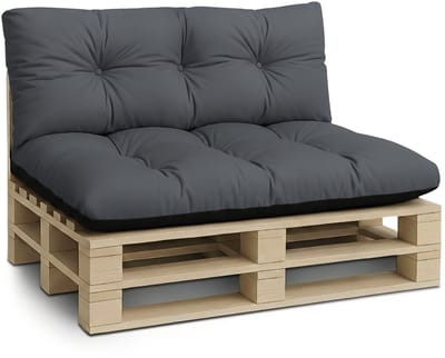 Palletkussens Outdoor Kussen Rugkussen 120x40 cm - Kussens voor pallets Euopallets palletbank en palletmeubels palletkussens 120 x 40 Grafiet