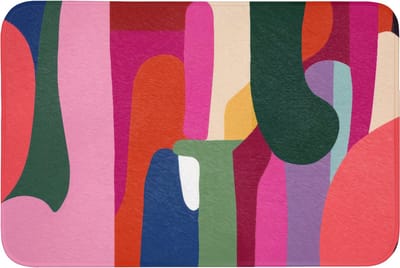 Badmat 90x60 cm - Antislip - Kleurvakken - Recht - Rond - Abstract - Badmatten voor badkamer - Badkamermat - Douchemat - Badkamer mat