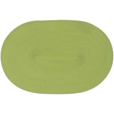 Unique Living | Placemat Daisy | Ovaal | Rotan | Lichtgroen | 45x30cm