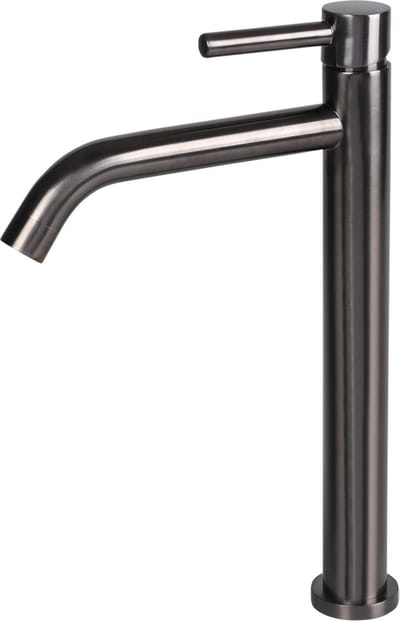 Differnz Wastafelkraan Hoog � Gebogen � Mengkraan Koud en Warm � Gun Metal