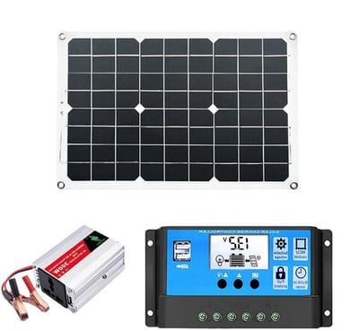 Zonne-energiesysteem - Mobiele batterij - Buiten stroom - 300W piekvermogen - 300 Wh - Metaal