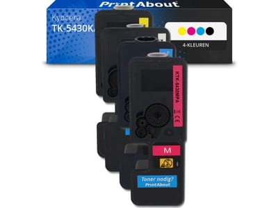 PrintAbout huismerk Toner TK-5430K/C/M/Y 4-kleuren Multipack geschikt voor Kyocera